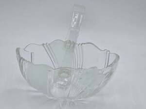 Vintage Mikasa Satin Orchid Glass Basket Clear Floral Decor